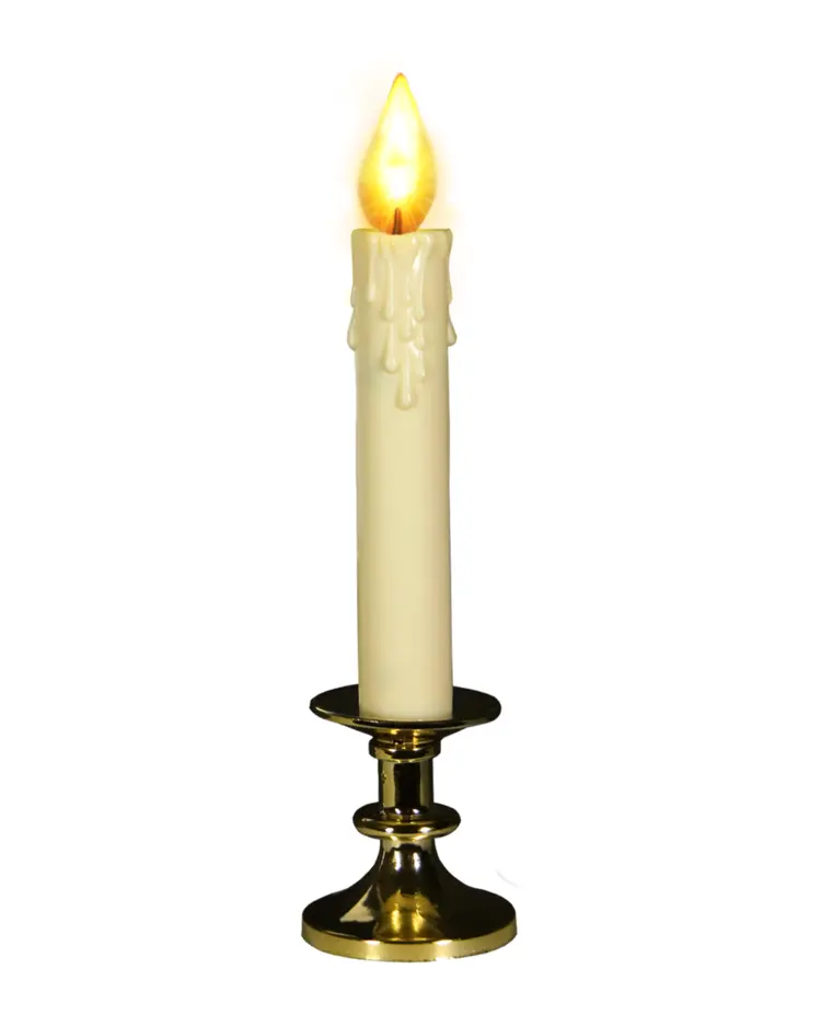 Elegant White Candle in Holder