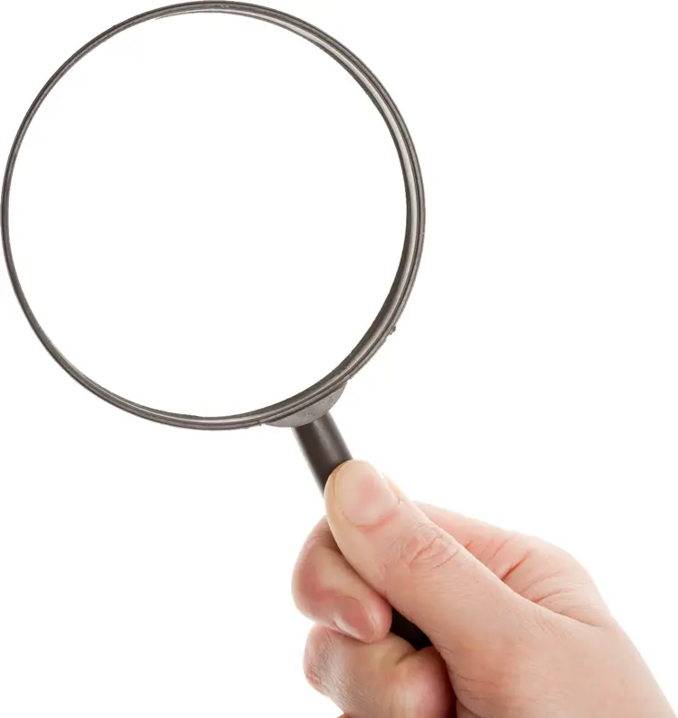 Hand Holding Magnifying Glass