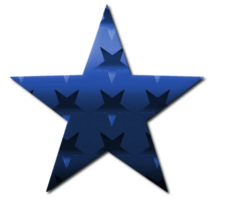 Blue Star with Pattern