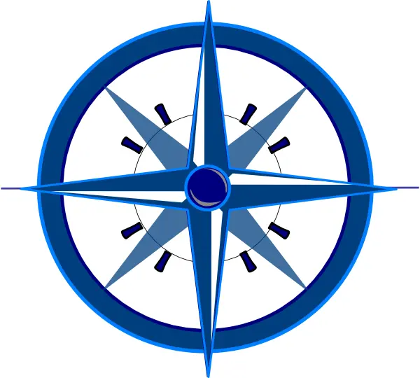 Blue Compass Rose for Navigation