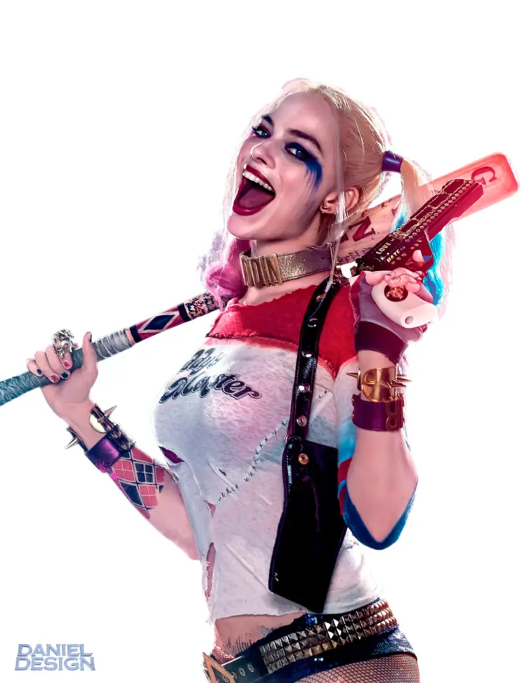 Harley Quinn Laughing with Bat