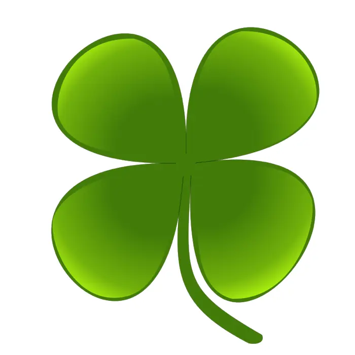 Green Four-Leaf Clover Symbol for St. Patrick's Day