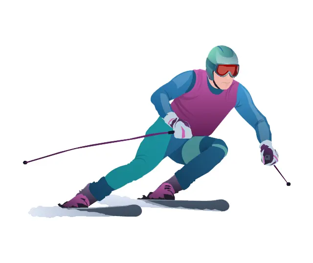 Person Skiing in Professional Gear