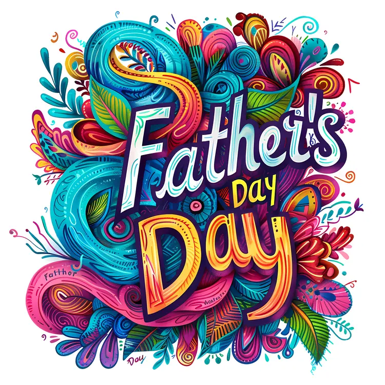 Colorful Father's Day Text