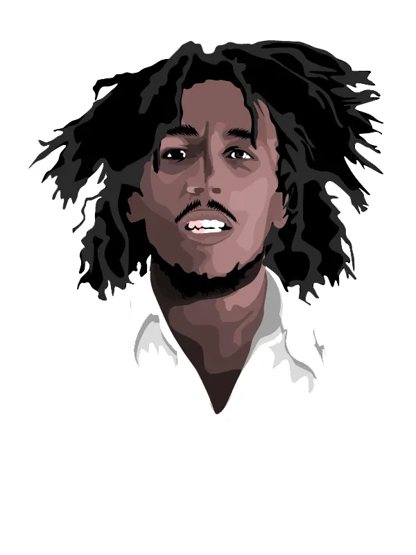 Colorful Portrait of a Man with Dreadlocks