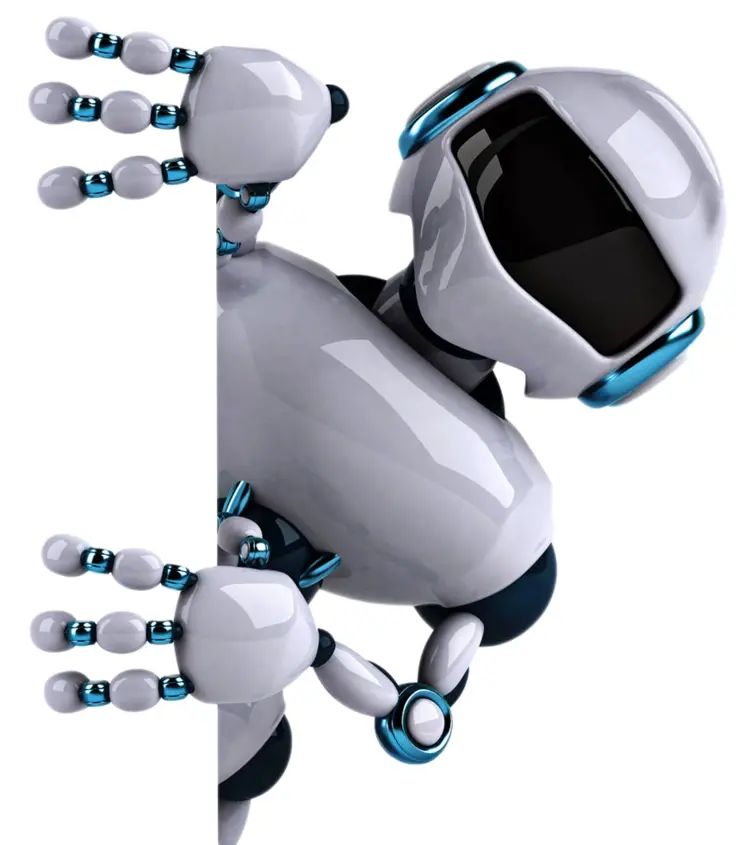 Peeking White Robot