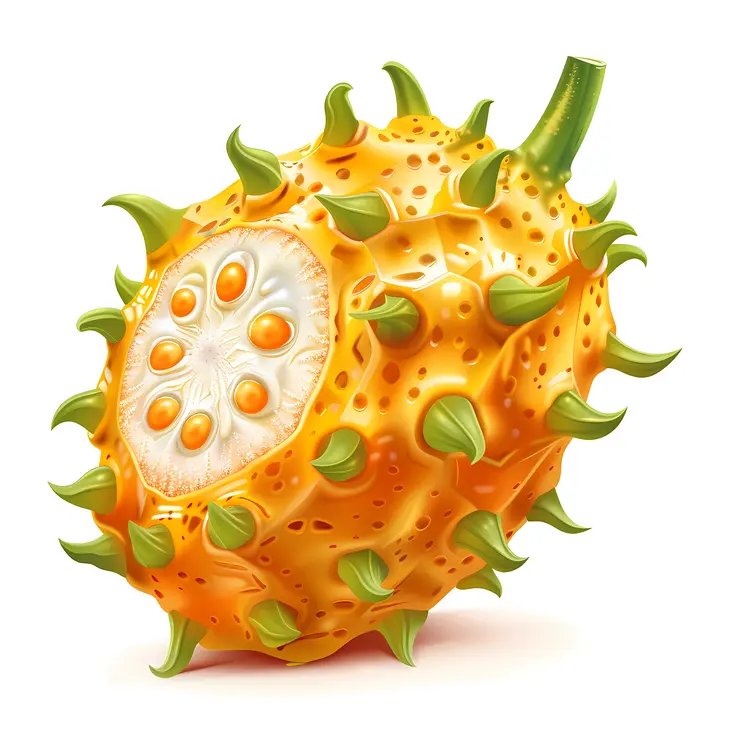 Exotic Spiky Orange Kiwano Fruit