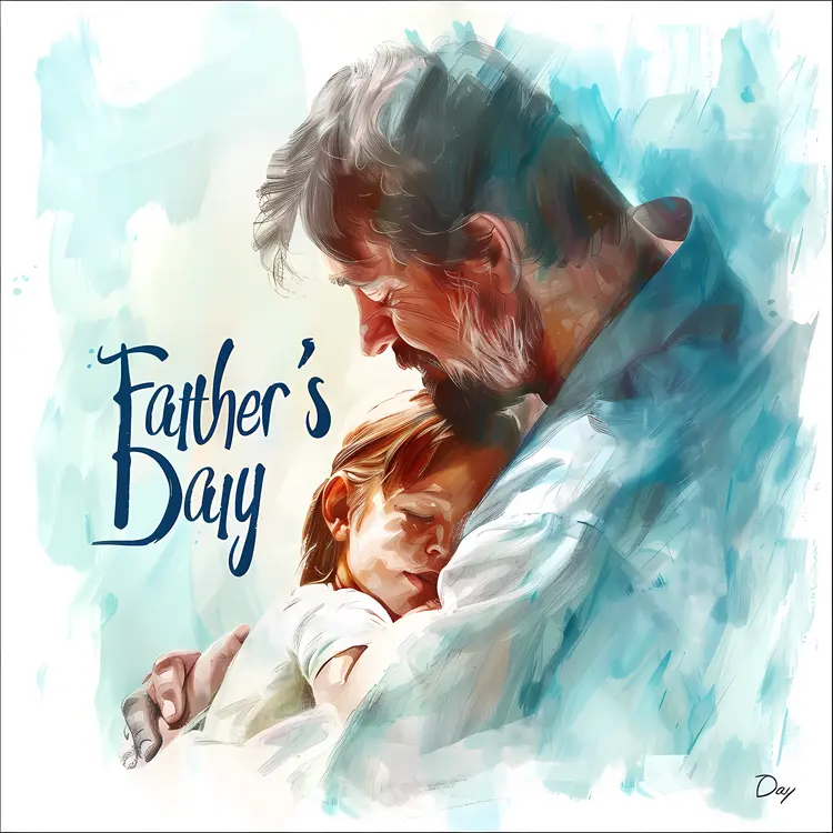 Father's Day Hug Illustration