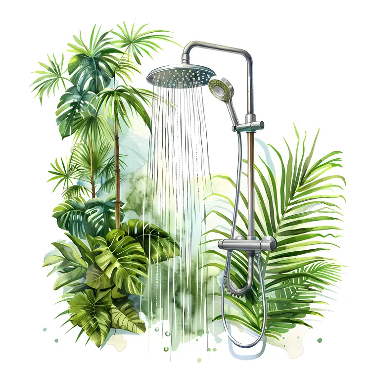 Outdoor Shower in a Greenery