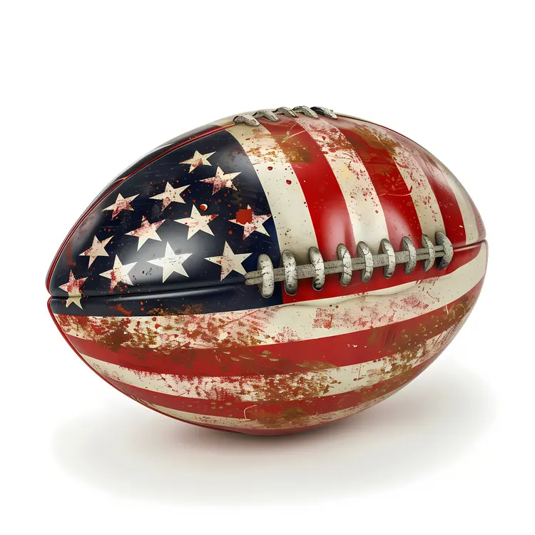 Patriotic Football with American Flag Design