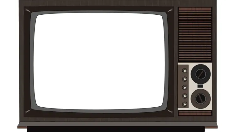 Vintage TV with Brown Frame