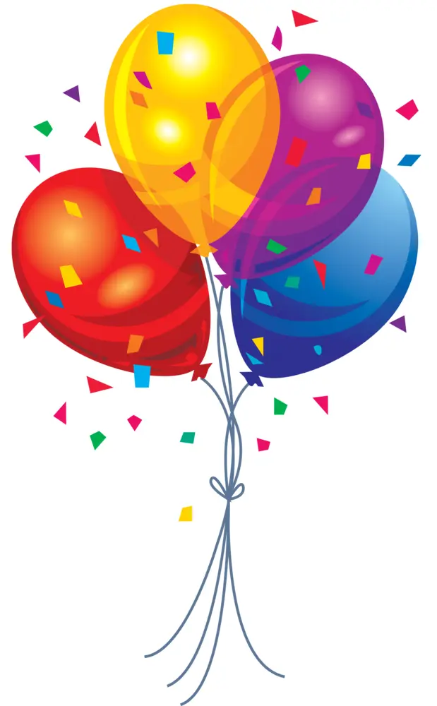 Colorful Balloons with Confetti