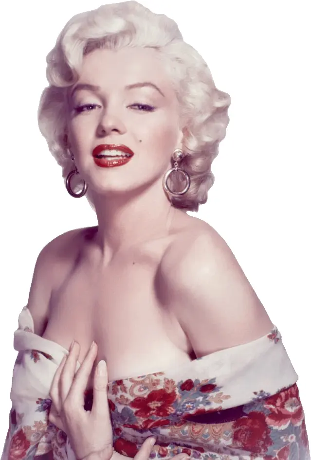 Woman in Floral Wrap with Earrings