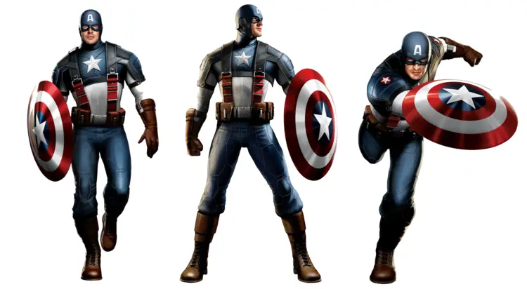 Captain America in Various Action Poses