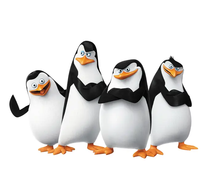 Group of Cartoon Penguins
