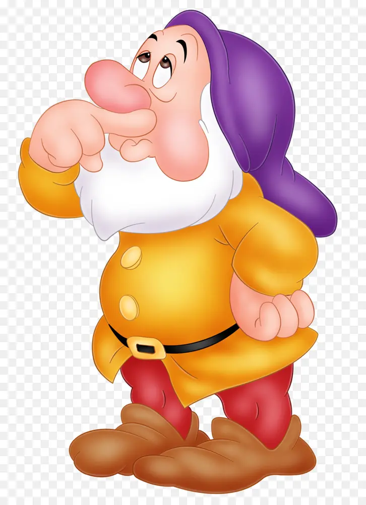Cartoon Dwarf with Purple Hat