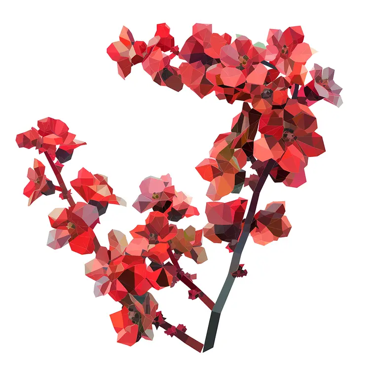 Polygonal Red Flowers Illustration
