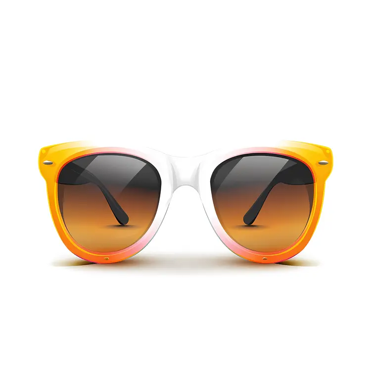 Bright Orange and White Sunglasses