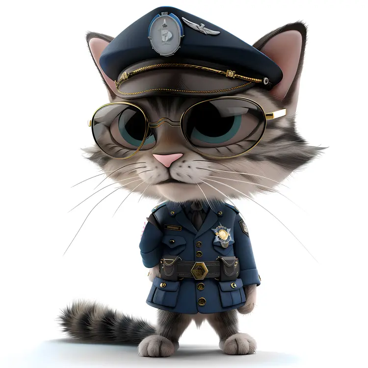 Cat Police Officer Character