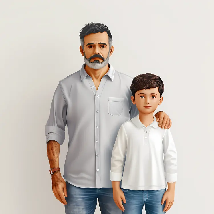 Father and Son Together