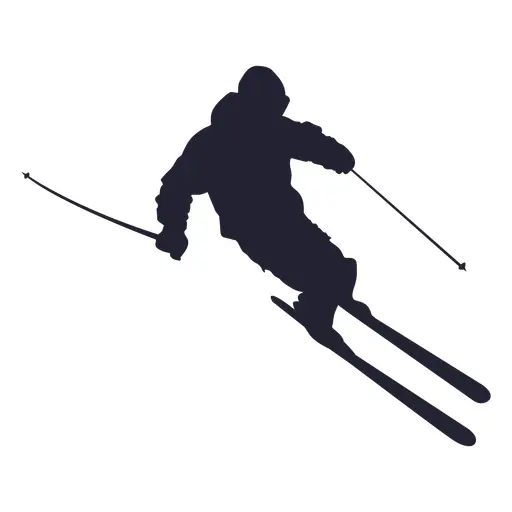 Black Skiing Silhouette