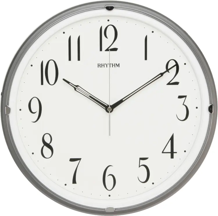 Rhythm Wall Clock with Black Numbers