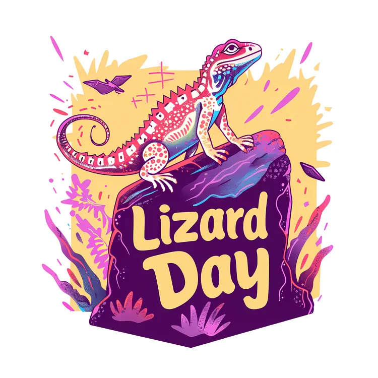 Colorful Lizard on Rock for Lizard Day