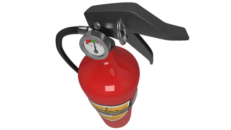 Top View of Red Fire Extinguisher