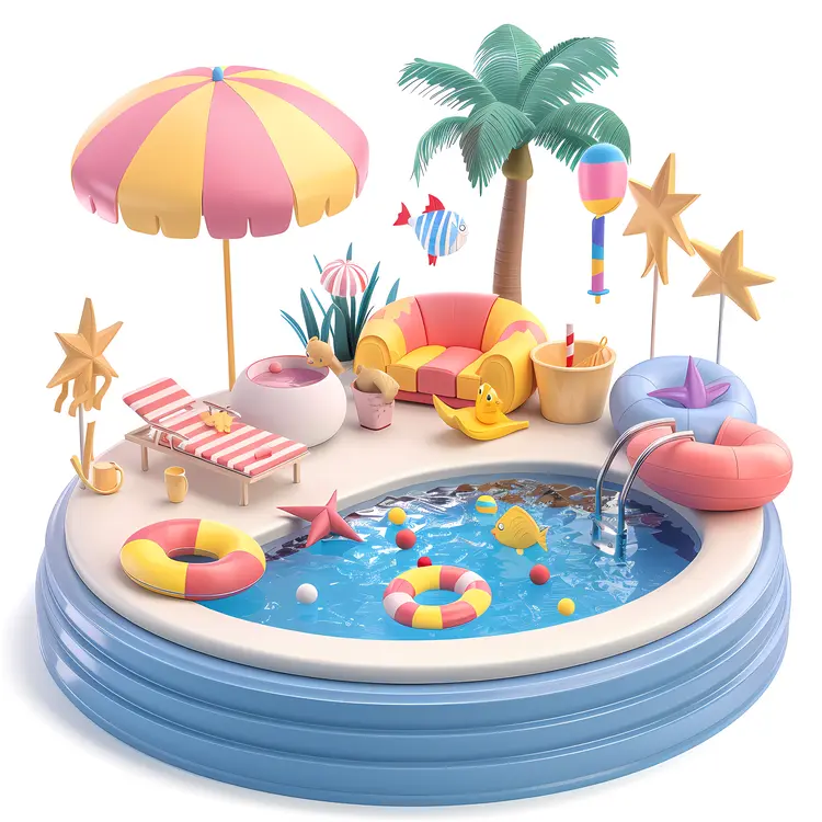 Cozy Inflatable Pool with Umbrella