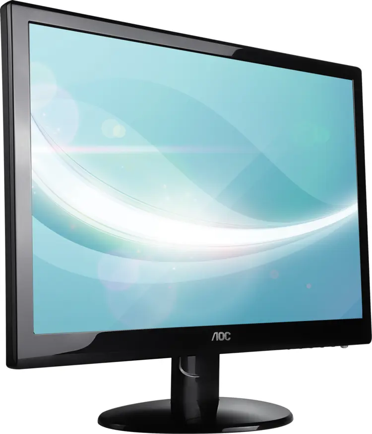 AOC Monitor with Blue Background