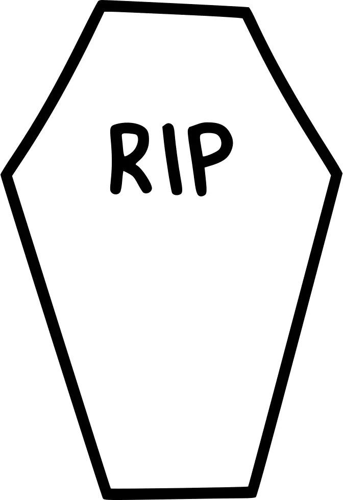 Coffin with RIP Sign for Halloween