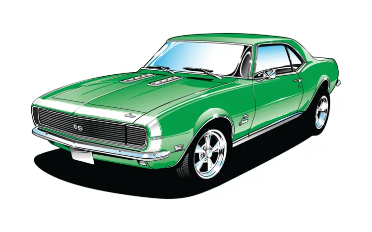 Green Classic Muscle Car Illustration