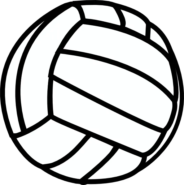 Black and White Volleyball Outline