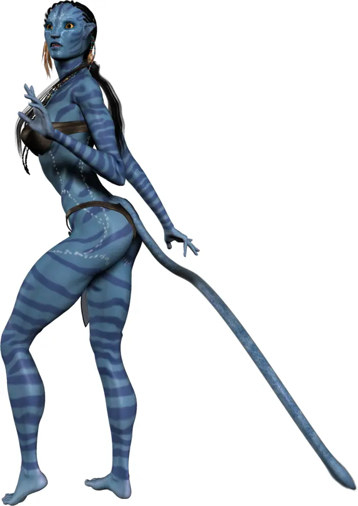 Blue Alien Character in Various Poses