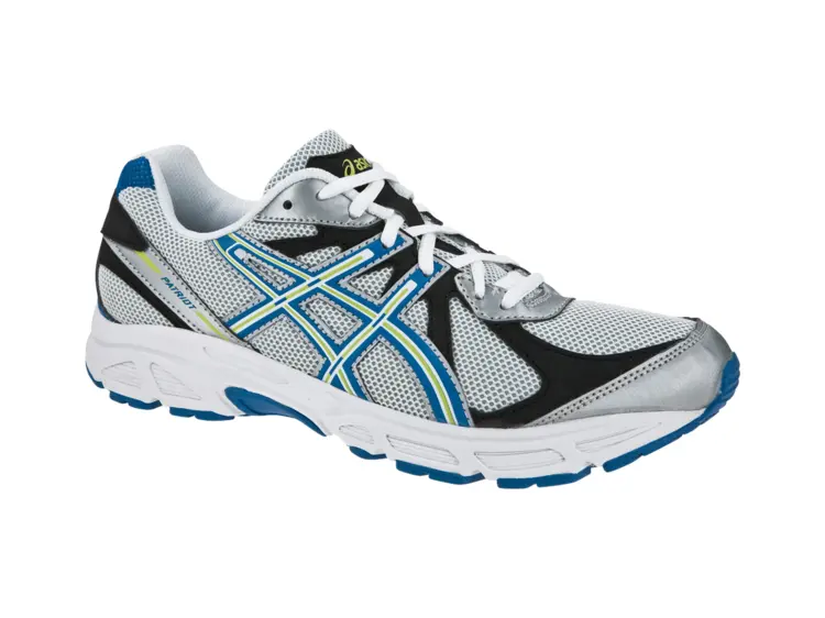 Black and Blue Running Shoe with White Laces