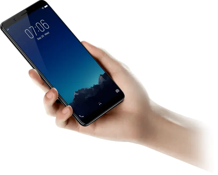 Black Smartphone with Blue Screen