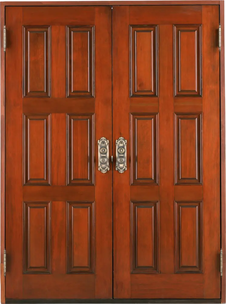 Red Double Door with Handles