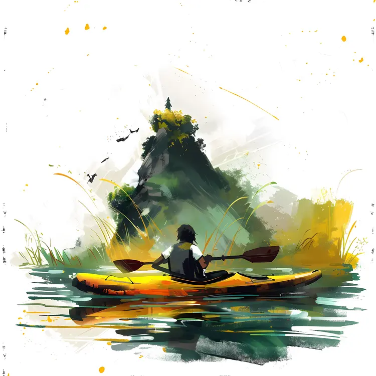 Person Kayaking in Nature