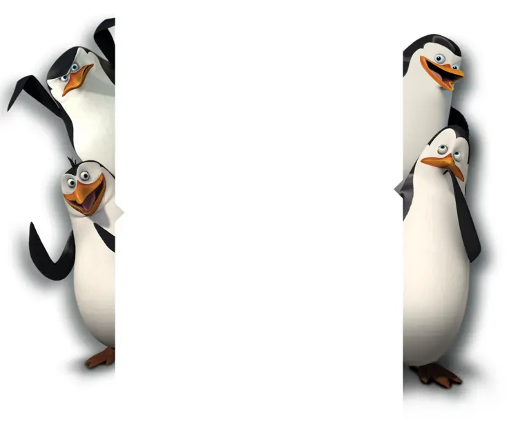 Peeking Cartoon Penguins