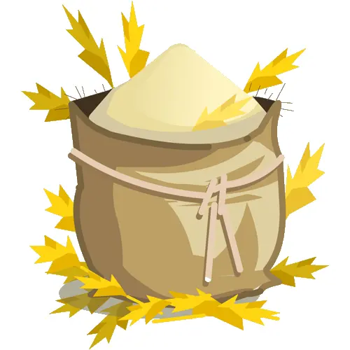 Cartoon Flour Sack with Wheat