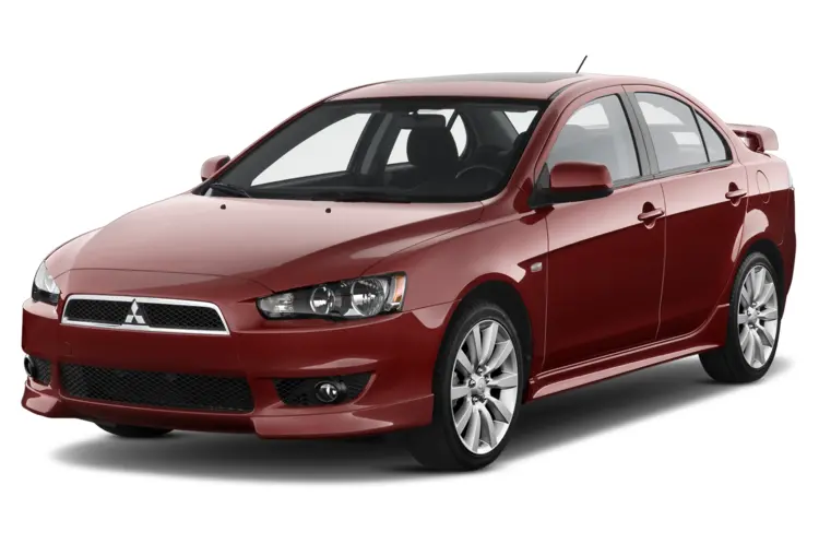 Red Mitsubishi Sedan Front View