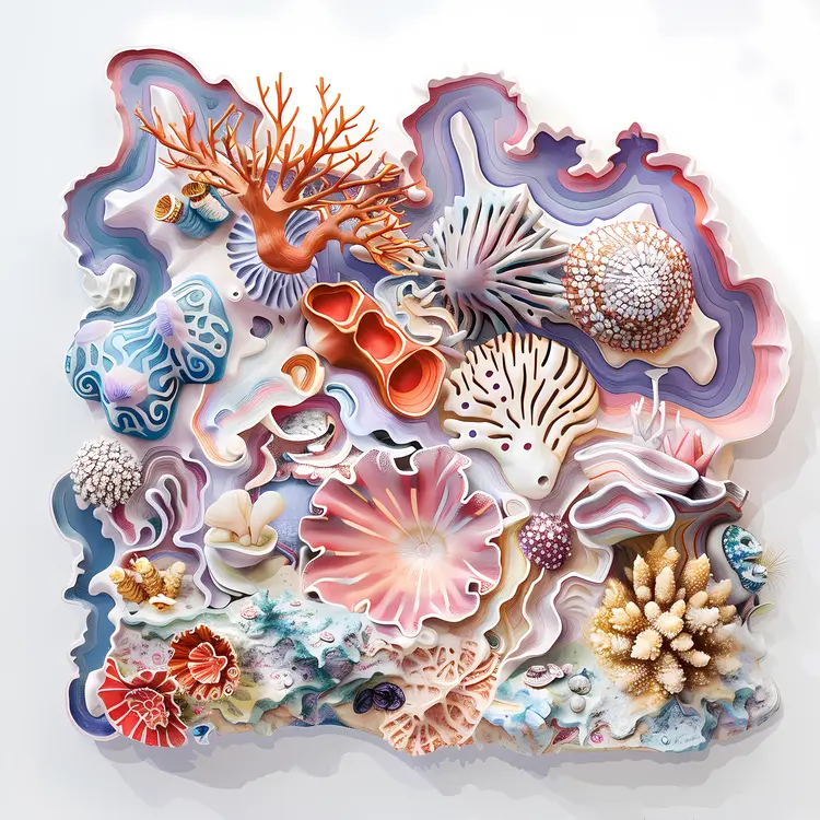 Colorful Coral in Marine Life