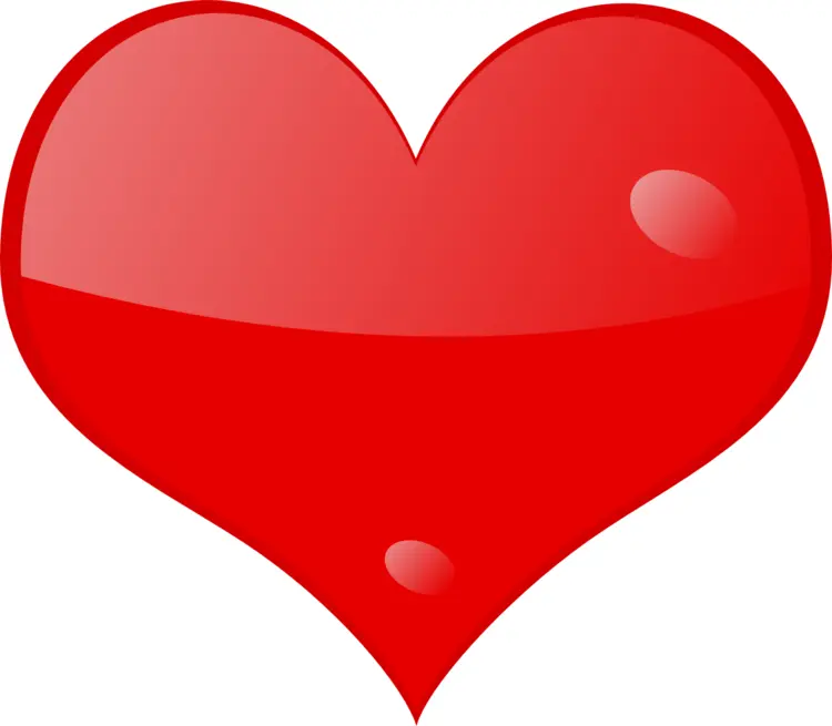 Glossy Red Heart with Reflection