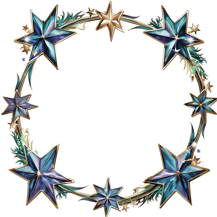 Blue Stars Frame Decoration