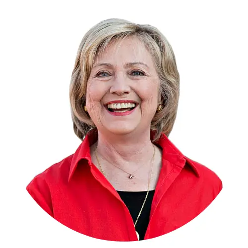 Smiling Woman in Red Shirt