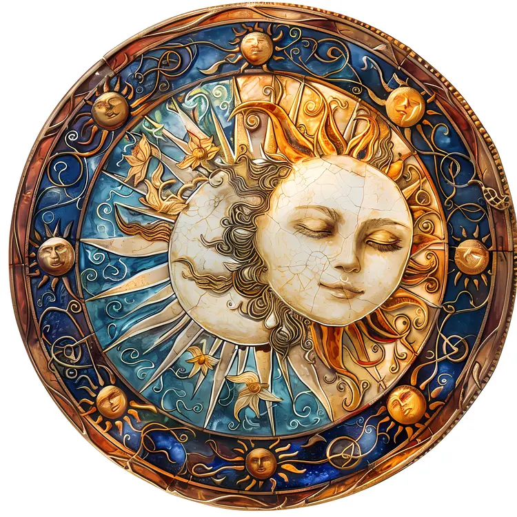 Beautiful Sun and Moon Celestial Art