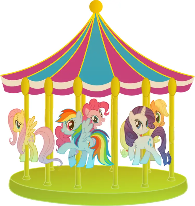 Colorful Pony Carousel Ride for Amusement