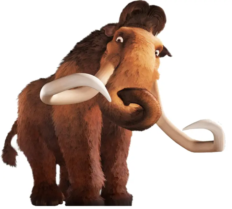 Furry Prehistoric Mammoth with Curved Tusks
