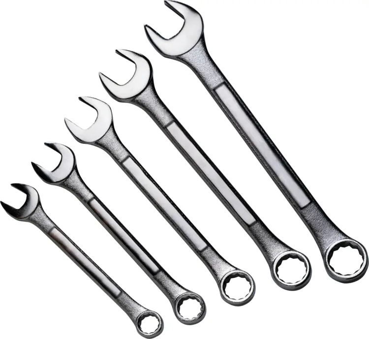 Set of Combination Wrenches for Various Sizes
