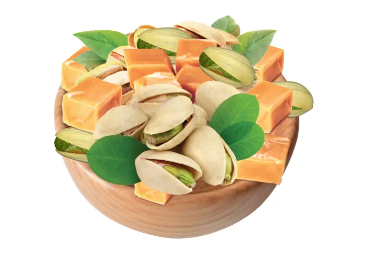 Pistachios with Cheese Cubes